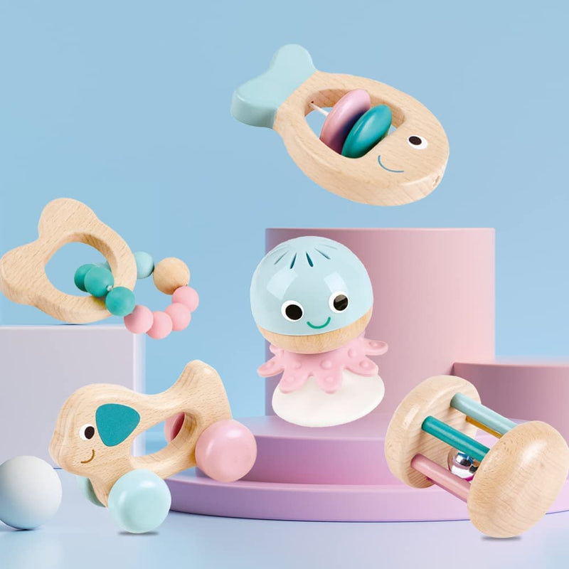 Hape Wooden Multi-Stage Sensory 5 PCs Gift Set