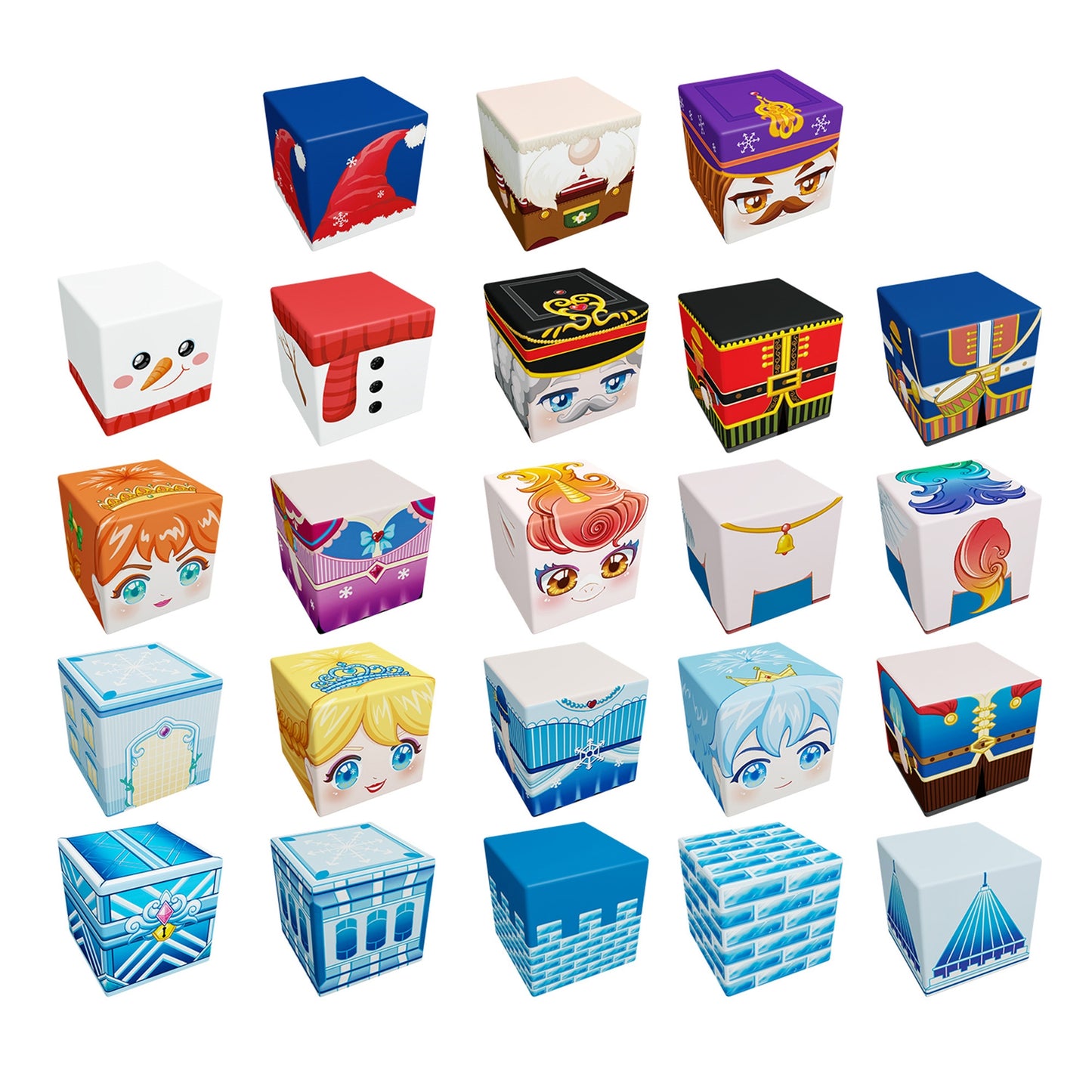 PicassoTiles 72pc Winter Ice Themed Magnet Cube Set PMC72