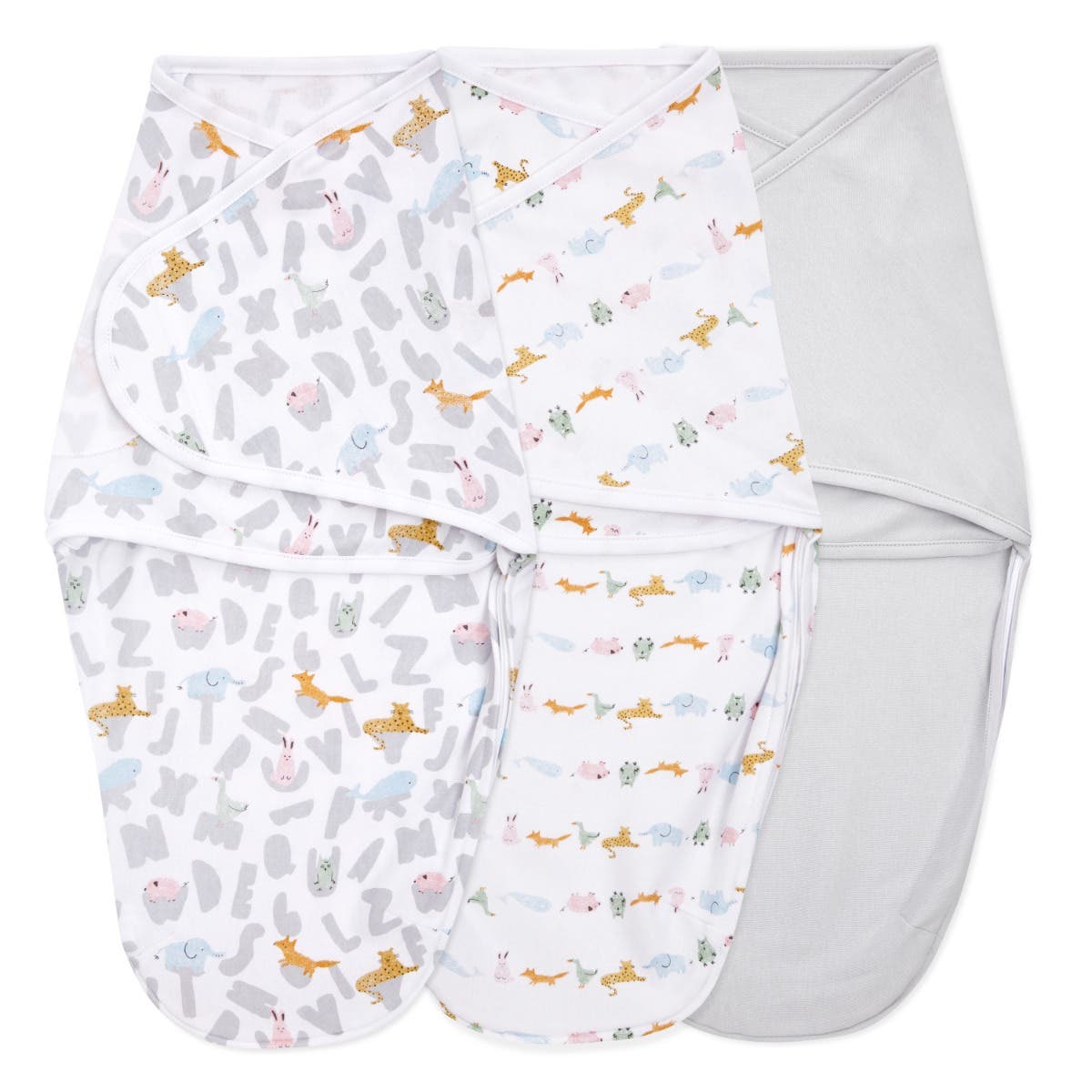 Alphabet Animals Easy Swaddle Wraps -(0-3M)