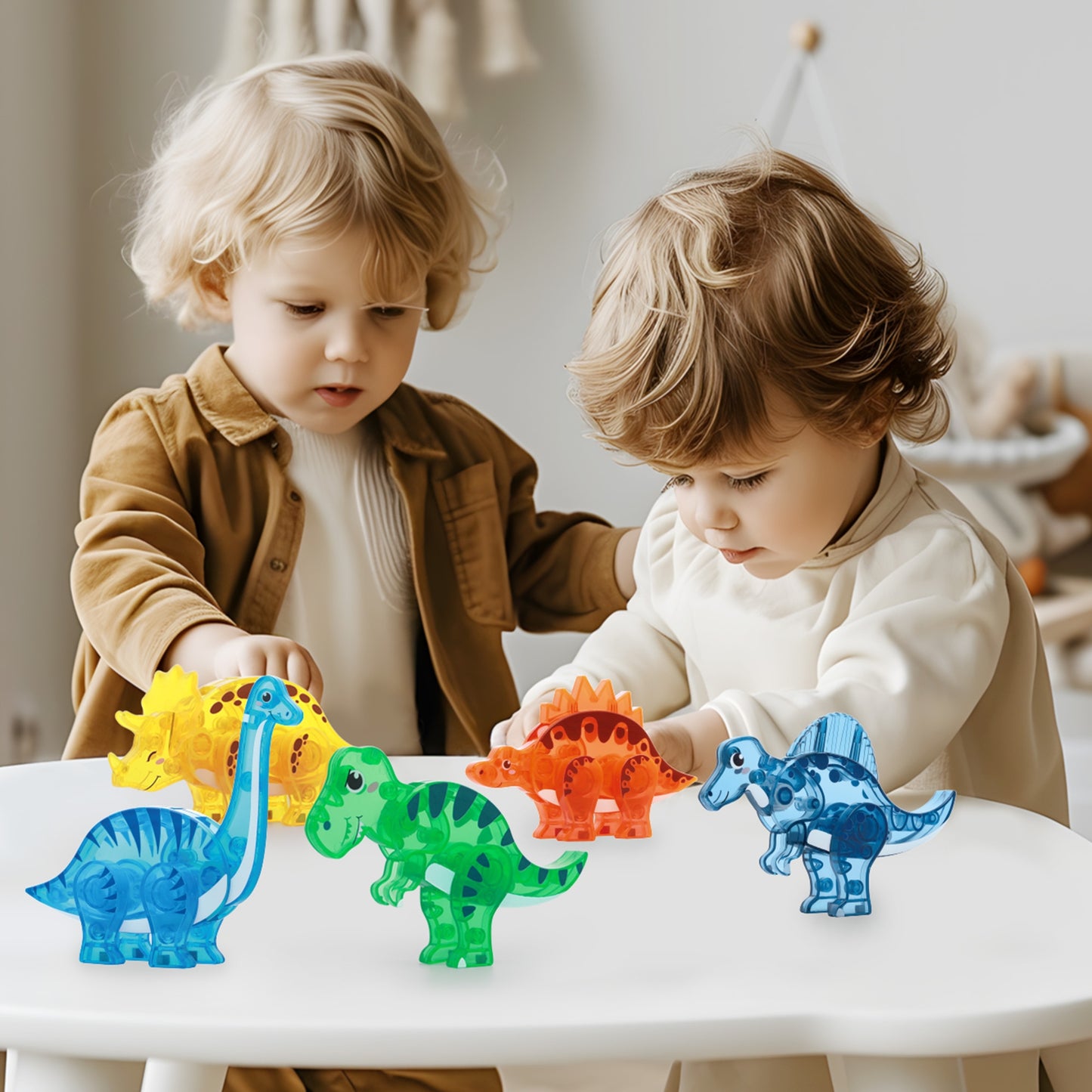 PicassoTiles 5pc Dinosaur Action Figure Set PTA28