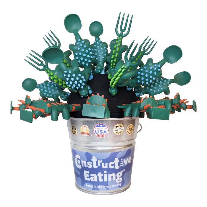 Dino Bucket Display w/ 40 Utensils