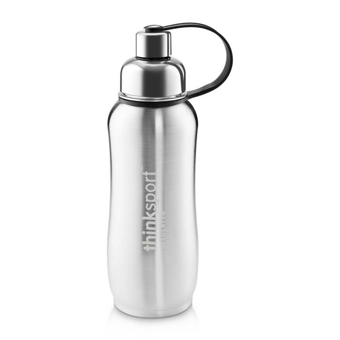 Thinkbaby & Thinksport Insulated Sports Bottle - Natural Silver (Multiple Sizes)