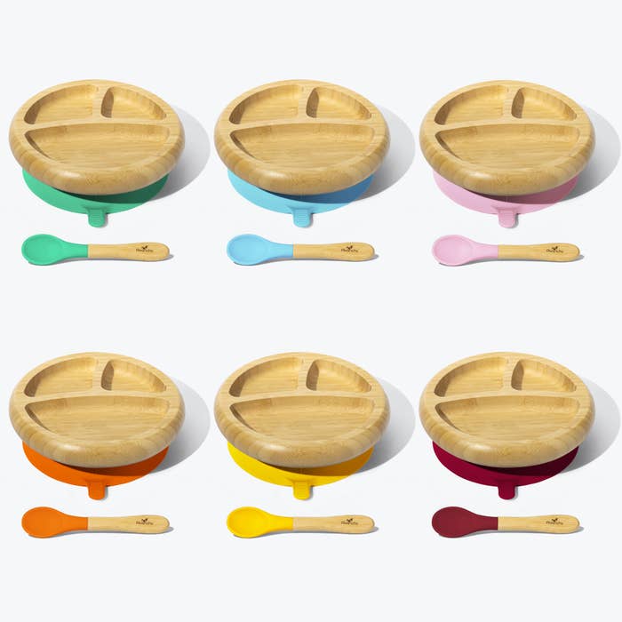 Avanchy Bamboo Baby Plate 12 Assorted Case Pack