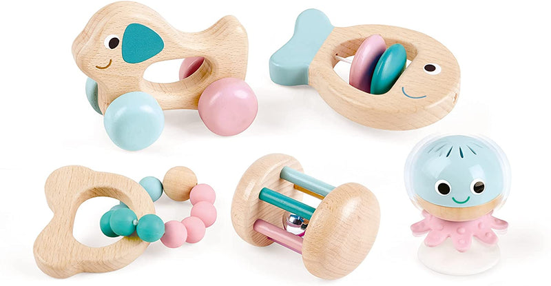 Hape Wooden Multi-Stage Sensory 5 PCs Gift Set