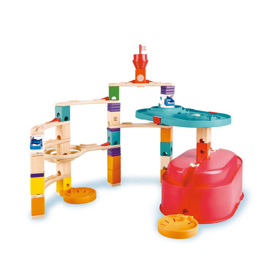 Hape Quadrilla Stack Track Bucket Set Wooden Marble Run Blocks