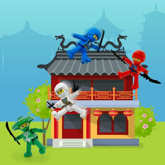 4 Piece Ninja Character Figure Set PTA14