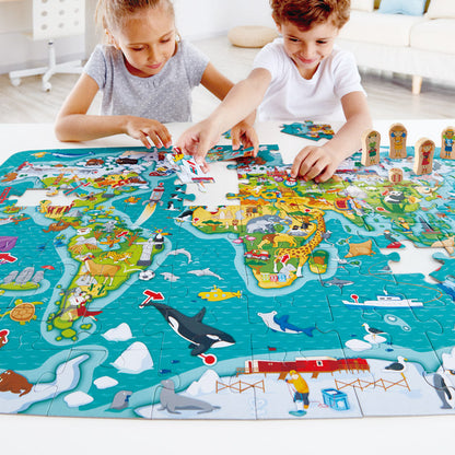 2-in-1 World Map Puzzle and Game