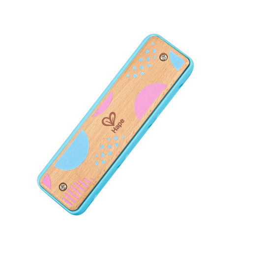 Hape Blues Harmonica 10 Hole Wooden Musical Instrument Toy