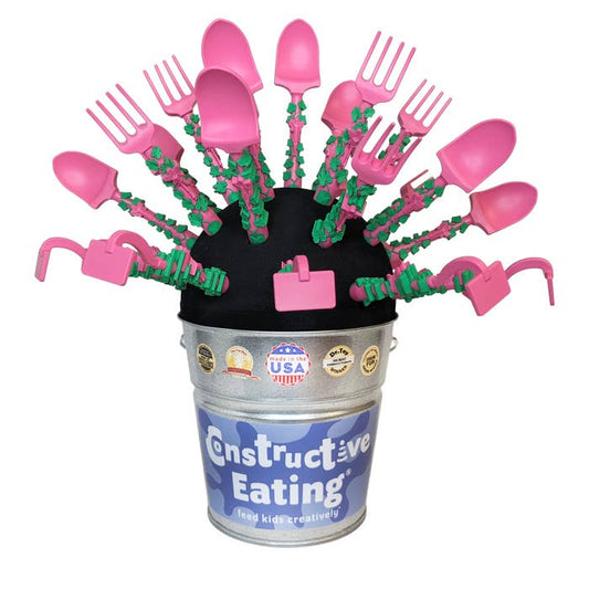 Garden Fairy Bucket Display w/ 40 Utensils