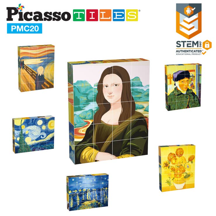 1" Magnetic Puzzle Cubes World Famous Paintings - 20pcs