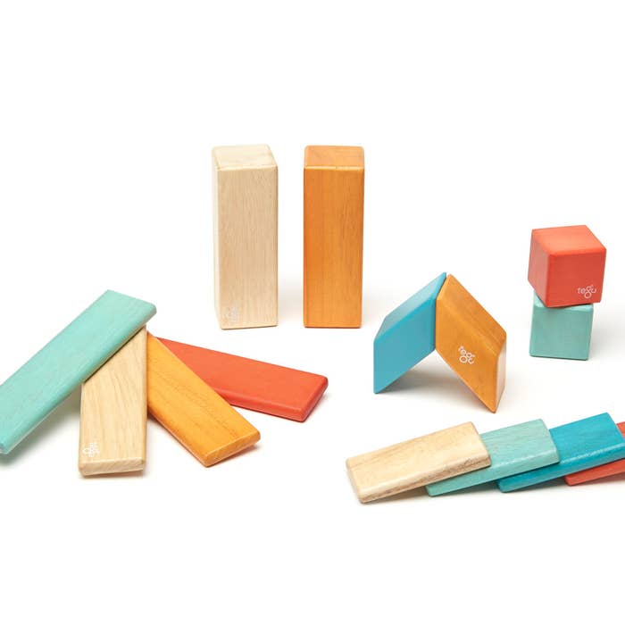 14 Piece Magnetic Wooden Block Set