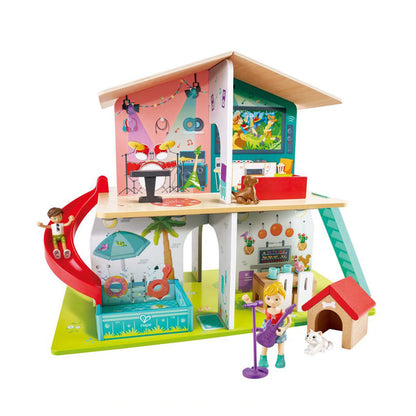 Hape Rock and Slide Play House with 8 Rooms and 9 Sound Effects