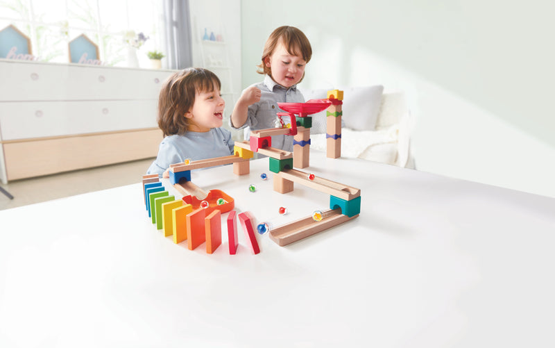 Hape Crazy Rollers Stack Track Wooden DIY Marble Run Set – Gigi in
